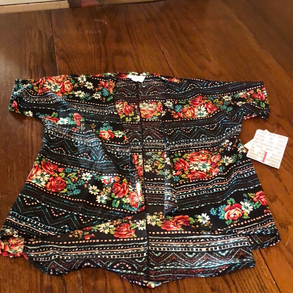 Girls Lularoe Bianca Black with Floral Print